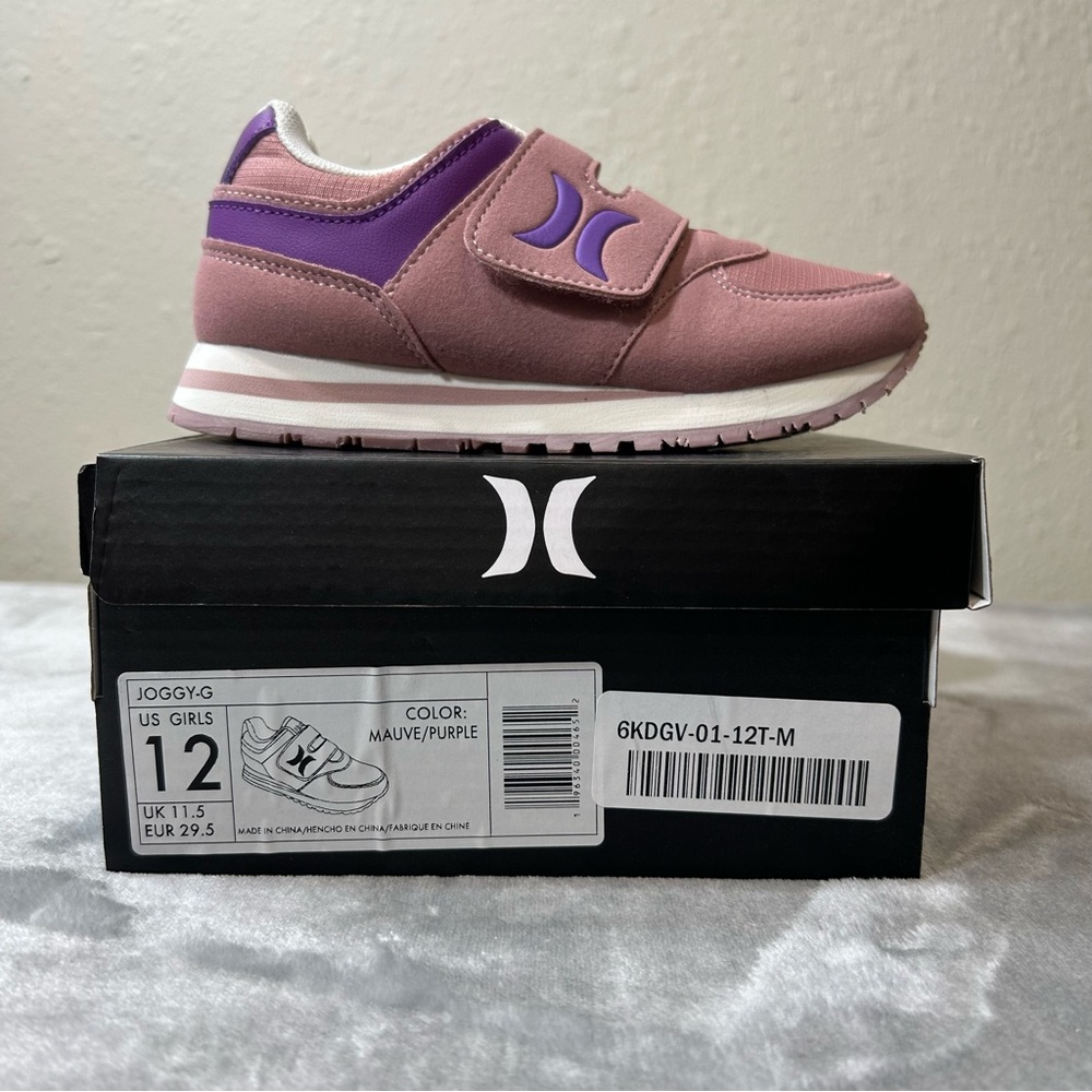 Hurley Sneakers Girls Size 12 Adjustable Strap Pink & Purple Athletic Skater NIB